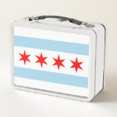 シカゴ国旗を持つ金属ステンレス弁当箱 メタルランチボックス (裏面)