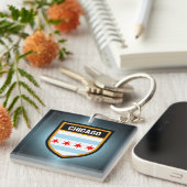 シカゴ国旗 キーホルダー (正面右)