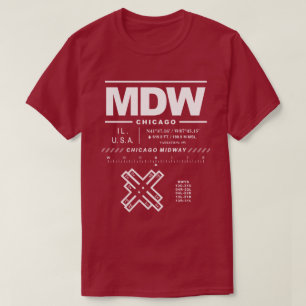 シカゴ国際的ミッドウェイ空港MDW Tシャツ