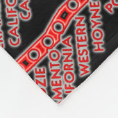 シカゴ地下鉄の地図/電車ストップのカラフル赤 フリースブランケット (角)