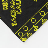 シカゴ地下鉄ヴィンテージシステムマップルートNEON フリースブランケット (角)