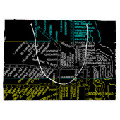 シカゴ地下鉄ヴィンテージ系統地図ルート ラージペーパーバッグ (裏面)