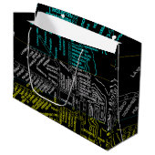 シカゴ地下鉄ヴィンテージ系統地図ルート ラージペーパーバッグ (正面アングル)