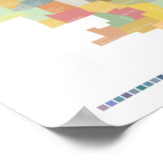 シカゴ地区地図 ポスター (角)