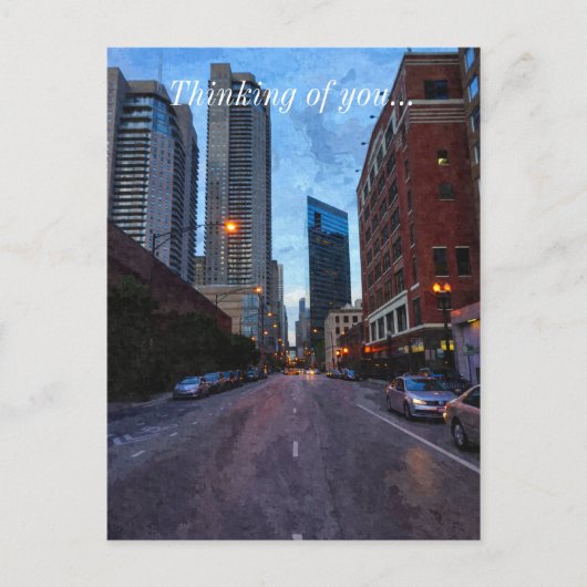 シカゴ夕べドライブ ポストカード (正面)