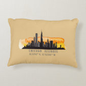 シカゴ天窓の緯度と経度 アクセントクッション (裏面)