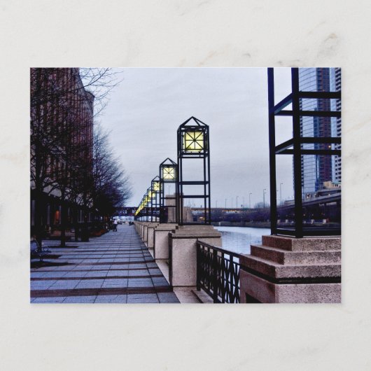 シカゴ川沿いの散歩 ポストカード (正面)