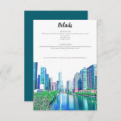 シカゴ川 詳細カード 招待状 (正面/裏面)