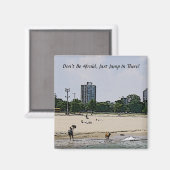 シカゴ市とミシガン湖 マグネット (正面/裏面)