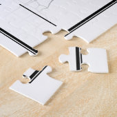 シカゴ市の地図 |ミニマモダンリストスケッチ ジグソーパズル (側面)