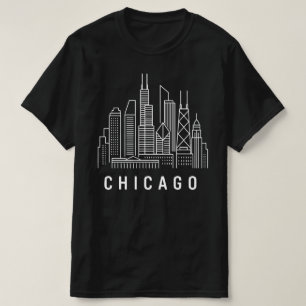 シカゴ市イリノイ州スカイライン シカゴフラッグギフト Tシャツ