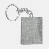 シカゴ市地図のスケッチ キーホルダー (正面左)