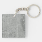 シカゴ市地図のスケッチ キーホルダー (裏面)