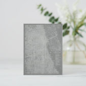 シカゴ市地図のスケッチ ポストカード (スタンド正面)