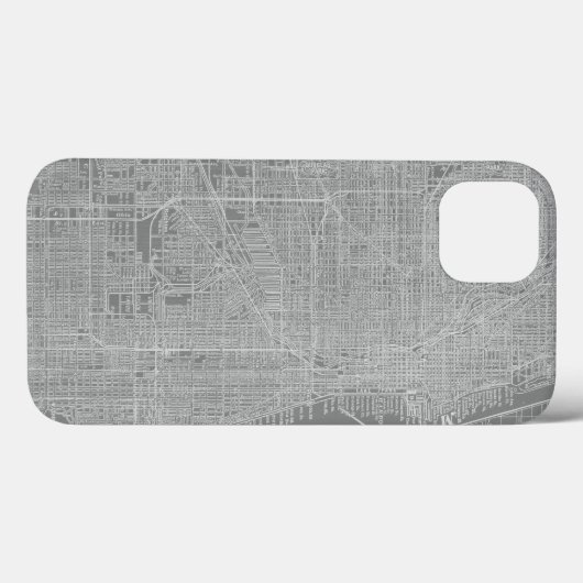 シカゴ市地図のスケッチ Case-Mate iPhoneケース (裏面 (横))