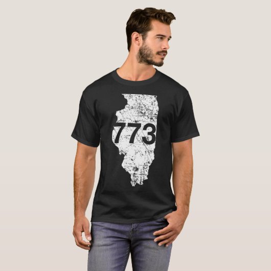 シカゴ市外局番773 Tシャツ (正面フル)