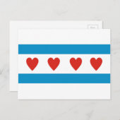 シカゴ市愛フラッグハートusa統一された州am ポストカード (正面/裏面)