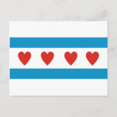 シカゴ市愛フラッグハートusa統一された州am ポストカード (正面)