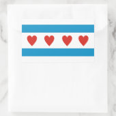 シカゴ市愛フラッグハートusa統一された州am 長方形シール (バッグ)