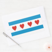 シカゴ市愛フラッグハートusa統一された州am 長方形シール (封筒)