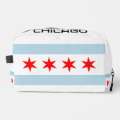 シカゴ市旗パーソナライズされたトイレタリー旅行バッグ ドップキット (正面)