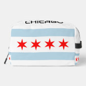 シカゴ市旗パーソナライズされたトイレタリー旅行バッグ ドップキット (裏面)