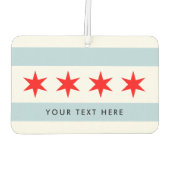 シカゴ市旗パーソナライズされた車の空気清浄機 カーエアーフレッシュナー (裏面)