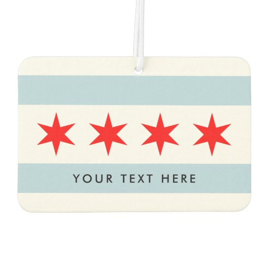 シカゴ市旗パーソナライズされた車の空気清浄機 カーエアーフレッシュナー (裏面)