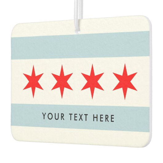 シカゴ市旗パーソナライズされた車の空気清浄機 カーエアーフレッシュナー (左)