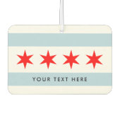 シカゴ市旗パーソナライズされた車の空気清浄機 カーエアーフレッシュナー (正面)