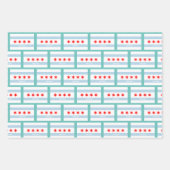 シカゴ市旗ラッピング紙シート ラッピングペーパーシート (正面3)