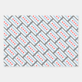 シカゴ市旗ラッピング紙シート ラッピングペーパーシート (正面)