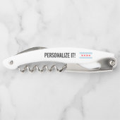 シカゴ市旗折り畳み可能パーソナライズされたです ソムリエナイフ (裏面)