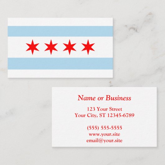 シカゴ市旗 名刺 (正面/裏面)