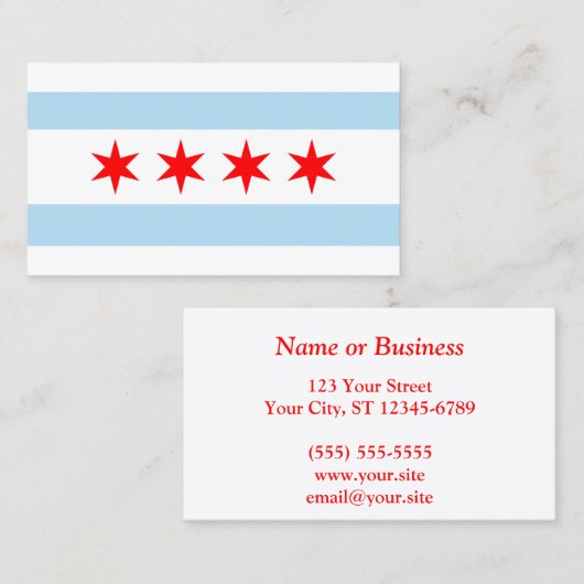 シカゴ市旗 名刺 (正面/裏面)