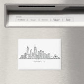 シカゴ市街のイラスト マグネット (インサイチュ (食洗機))
