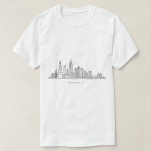 シカゴ市街のイラスト Tシャツ