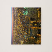 シカゴ建物超高層ビルライトアットナイト ジグソーパズル (縦)