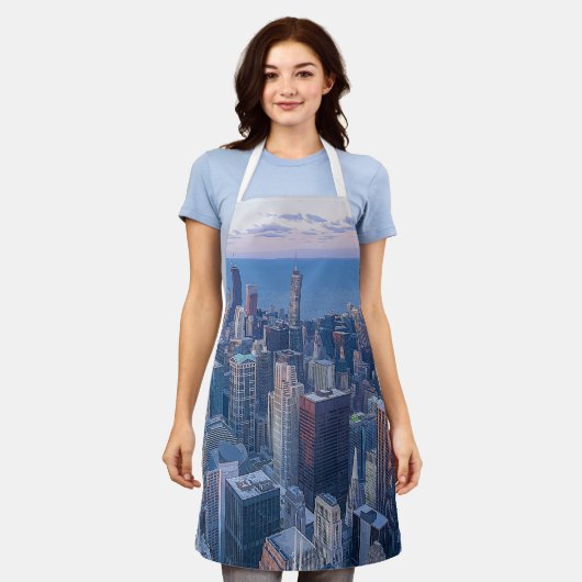 シカゴ建築建物アートワーク | エプロン (着用した状態)
