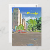 シカゴ忙し午後 ポストカード (正面/裏面)