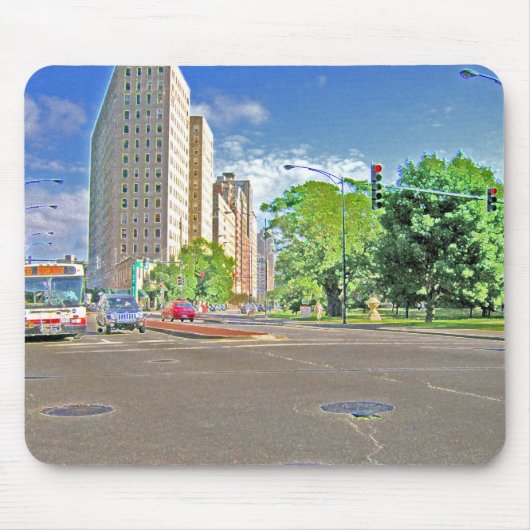 シカゴ忙し午後 マウスパッド (正面)
