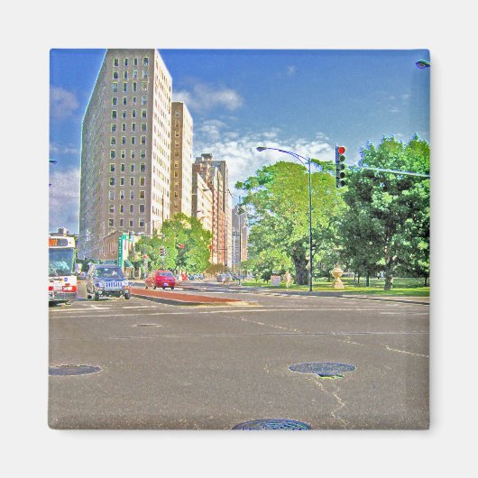 シカゴ忙し午後 マグネット (正面)