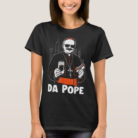 シカゴ教皇レオ十四ダポープおもしろいミーム Tシャツ (正面)