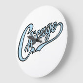 シカゴ文字アートスクリプ違うトの色。 ラージ壁時計 (傾斜)