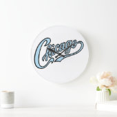 シカゴ文字アートスクリプ違うトの色。 ラージ壁時計 (ホーム)