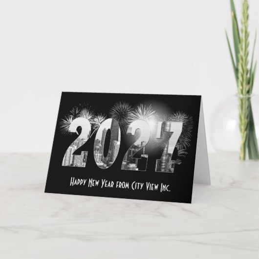 シカゴ新年2027 ビジネス ありがとう サンキューカード (正面)