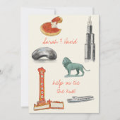 シカゴ日付をスケッチで保存 招待状 (正面)