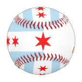 シカゴ最高のパパアメリカ愛国国旗 野球ボール (裏面)