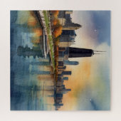 シカゴ水彩画 ジグソーパズル (横)