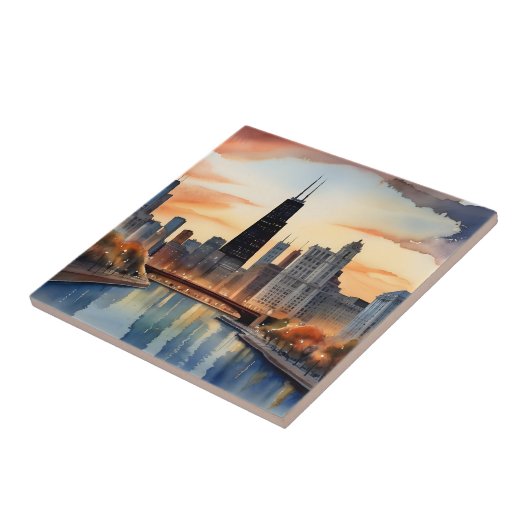 シカゴ水彩画 タイル (側面)